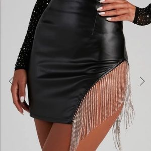 Mini Skirt with Rhinestone Details